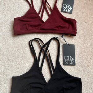 CHASER Criss Cross Bralettes Bundle of 2 NWT